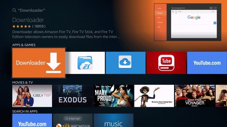在Fire TV Stick上选择下载器应用程序