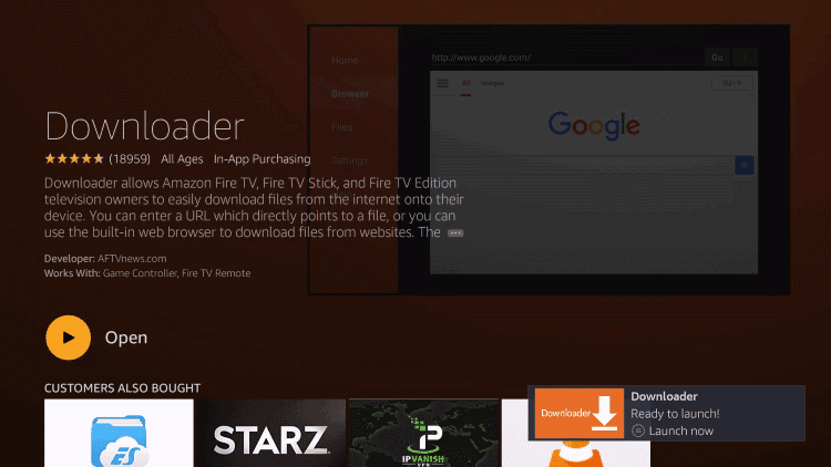 在Fire TV Stick上打开下载器应用程序