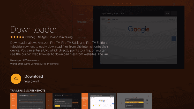在Fire TV Stick上下载下载器应用程序